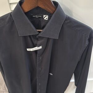 Saks fifth avenue customer black shirt- French cuffs